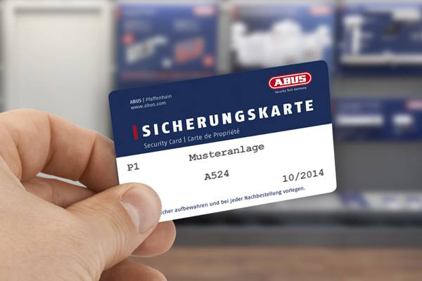 Schlüsselmanagement durch Schließanlage Sicherungskarte